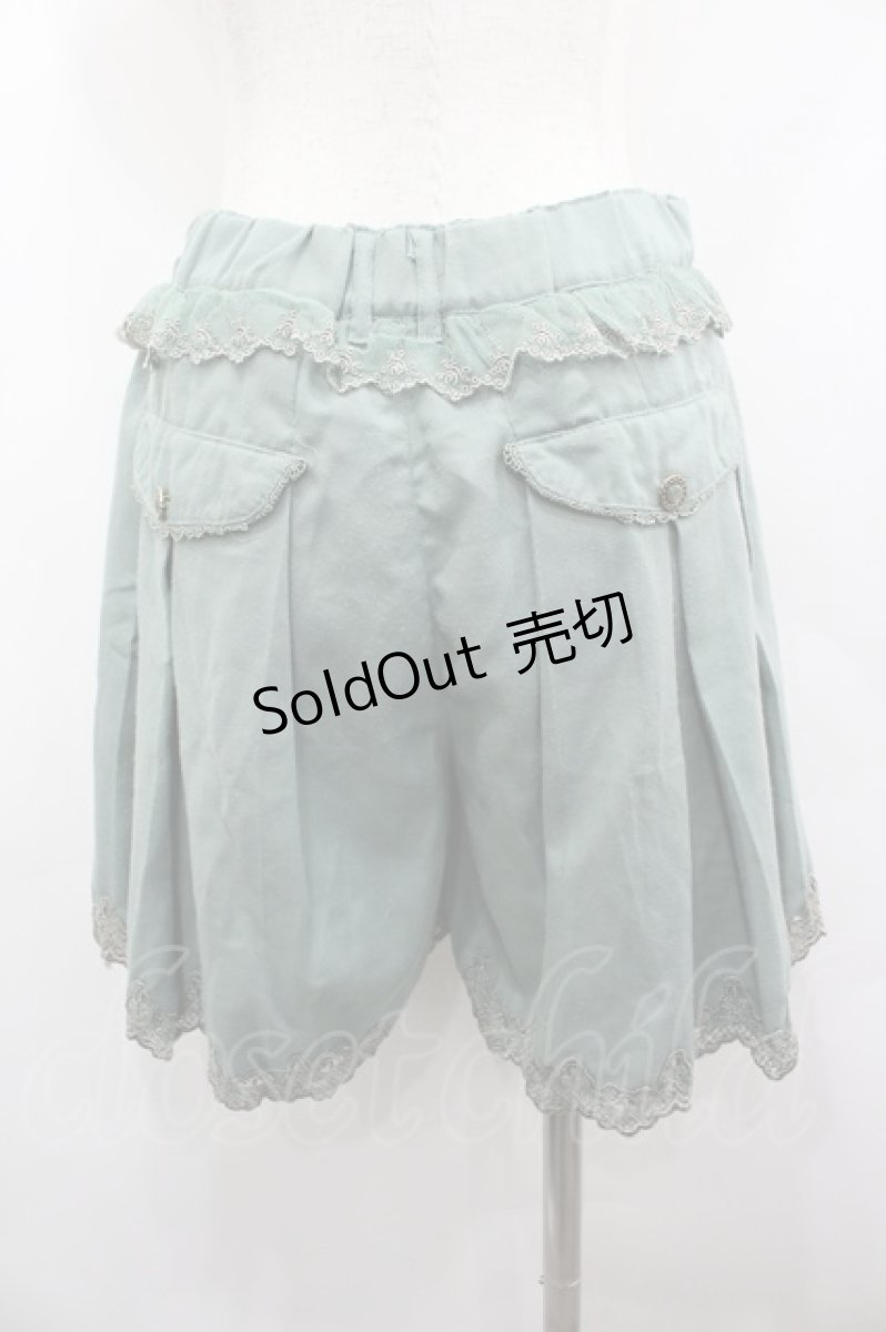 画像3: axes femme / 裾スカラップ刺繍プリーツキュロット M グリーン I-26-03-14-088-AX-PA-TE-ZI (3)