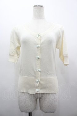 画像1: Fi.n.t / リボンボタンカーディガン  アイボリー I-26-03-14-009-CA-TO-TE-ZI