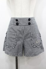 画像1: Fi.n.t / フリルポケットギンガムチェックショートパンツ F 黒×白 I-26-03-14-094-CA-SK-TE-ZI (1)