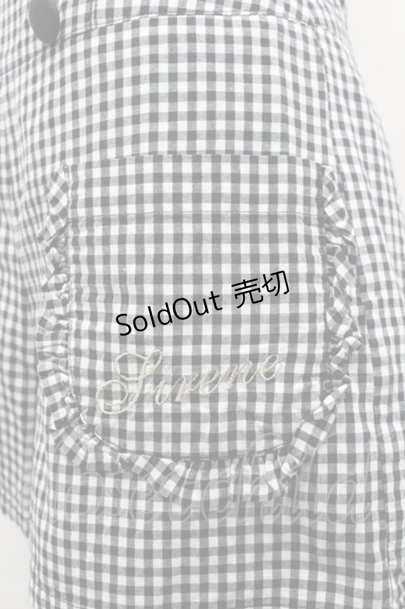 画像2: Fi.n.t / フリルポケットギンガムチェックショートパンツ F 黒×白 I-26-03-14-094-CA-SK-TE-ZI (2)