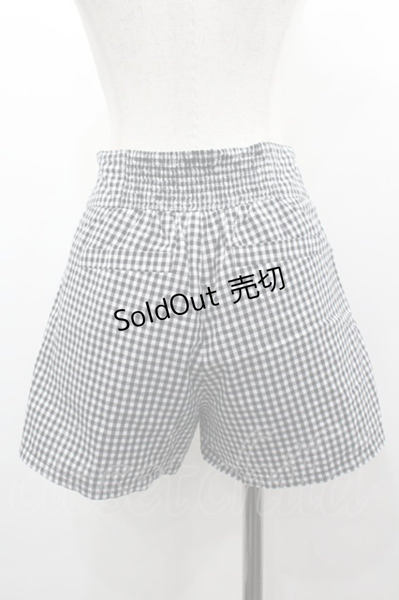 画像3: Fi.n.t / フリルポケットギンガムチェックショートパンツ F 黒×白 I-26-03-14-094-CA-SK-TE-ZI (3)