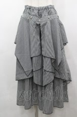 画像1: ALGONQUINS / ストライプフリルパンツ  黒Ｘ白 I-26-03-14-096-AL-PA-SA-ZI (1)