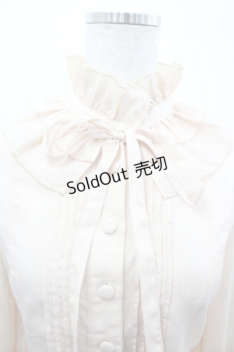 画像3: metamorphose / フリルスタンドカラーブラウス  ベージュ I-26-03-14-001-ME-BL-TE-ZI (3)