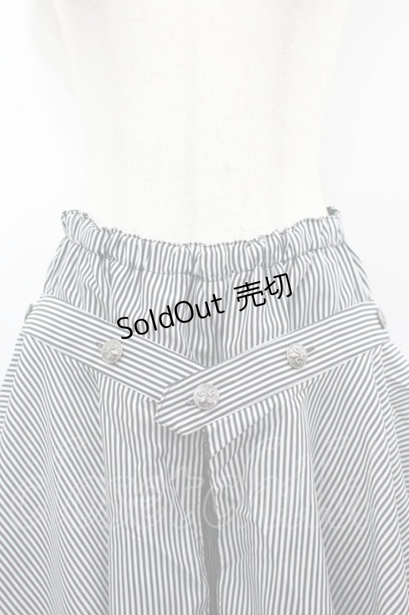 画像2: ALGONQUINS / ストライプフリルパンツ  黒Ｘ白 I-26-03-14-096-AL-PA-SA-ZI (2)