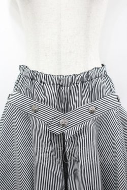 画像2: ALGONQUINS / ストライプフリルパンツ  黒Ｘ白 I-26-03-14-096-AL-PA-SA-ZI