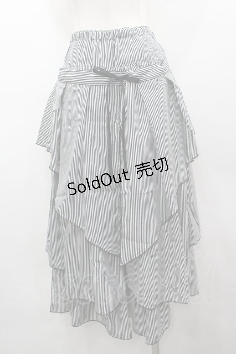 画像3: ALGONQUINS / ストライプフリルパンツ  黒Ｘ白 I-26-03-14-096-AL-PA-SA-ZI (3)