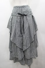 画像3: ALGONQUINS / ストライプフリルパンツ  黒Ｘ白 I-26-03-14-096-AL-PA-SA-ZI (3)