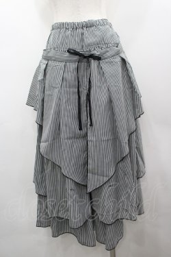 画像3: ALGONQUINS / ストライプフリルパンツ  黒Ｘ白 I-26-03-14-096-AL-PA-SA-ZI