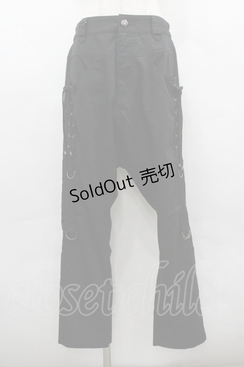 画像1: ALGONQUINS / サイド編上げサルエルパンツ F 黒 I-26-03-14-097-AL-PA-TE-ZI (1)