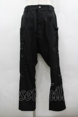画像1: ALGONQUINS / サイド編上げサルエルパンツ F 黒 I-26-03-14-097-AL-PA-TE-ZI (1)