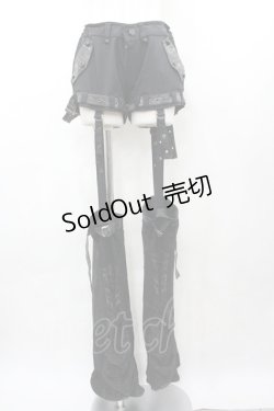 画像1: Qutie Frash / ブーツカバー付きショートパンツ  黒 I-26-03-14-099-QU-PA-SA-ZI