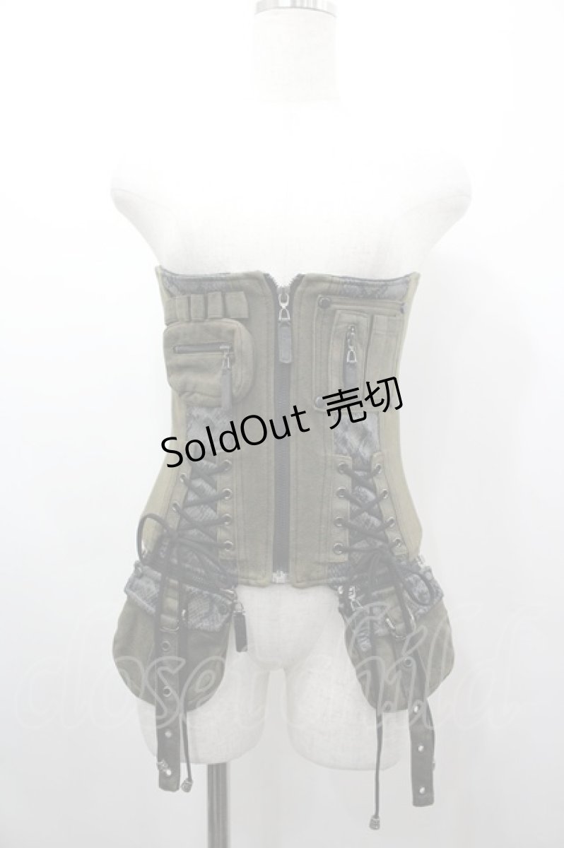 画像1: Qutie Frash / ミリタリーコルセット  カーキ I-26-03-14-101-QU-ZA-SA-ZI (1)