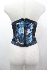 画像2: Qutie Frash / 3連ベルト和柄コルセット  青Ｘ黒 I-26-03-14-102-QU-TO-SA-ZI (2)