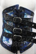 画像3: Qutie Frash / 3連ベルト和柄コルセット  青Ｘ黒 I-26-03-14-102-QU-TO-SA-ZI (3)