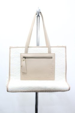 画像1: axes femme / A4レーススクエアトート  アイボリー I-26-03-14-103-AX-BG-HR-ZI