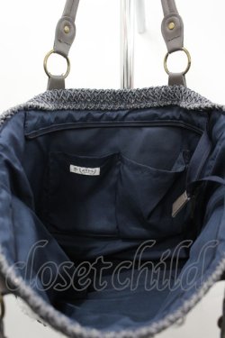 画像4: axes femme / 雑材×レーストートバッグ  紺 I-26-03-14-104-AX-BG-HR-ZI