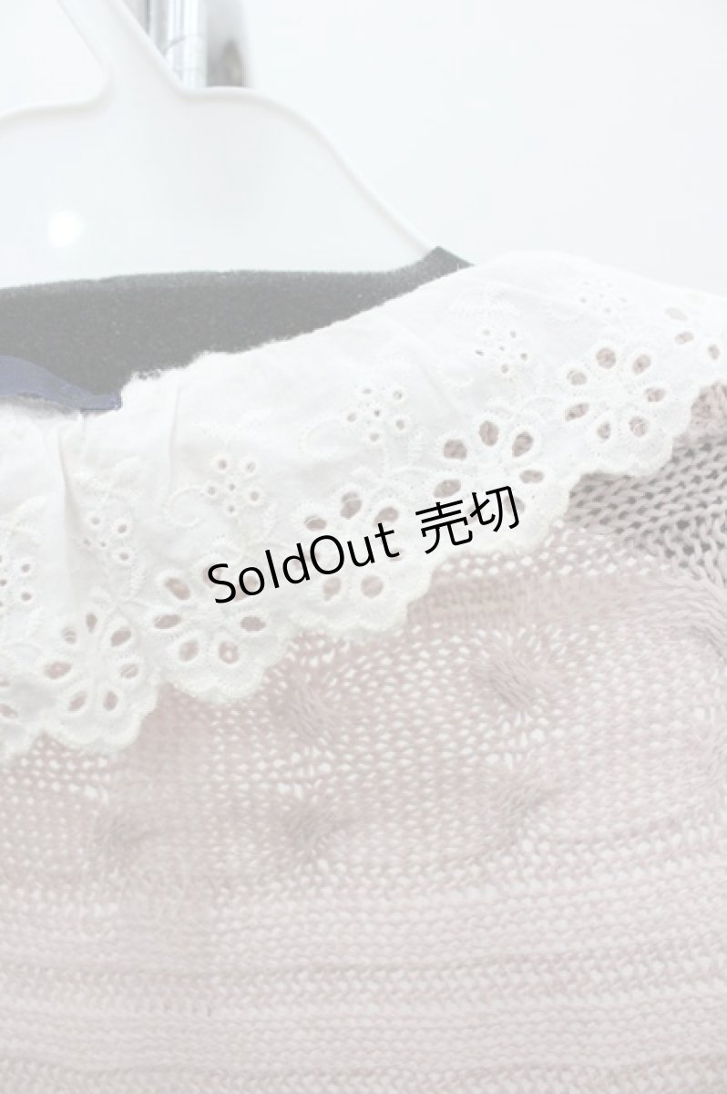 画像3: an another angelus / レースニットストール  ピンクＸ白 I-26-03-14-105-CA-TO-SA-ZI (3)