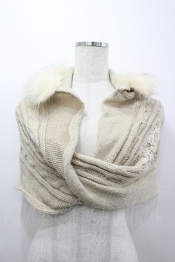 画像1: axes femme / ファー付ニットスヌード  ベージュ I-26-03-14-106-AX-ZA-HR-ZI