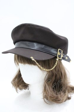 画像1: Amavel / チェーン付キャスケット  ブラウン I-26-03-14-112-CA-ZA-TE-ZI