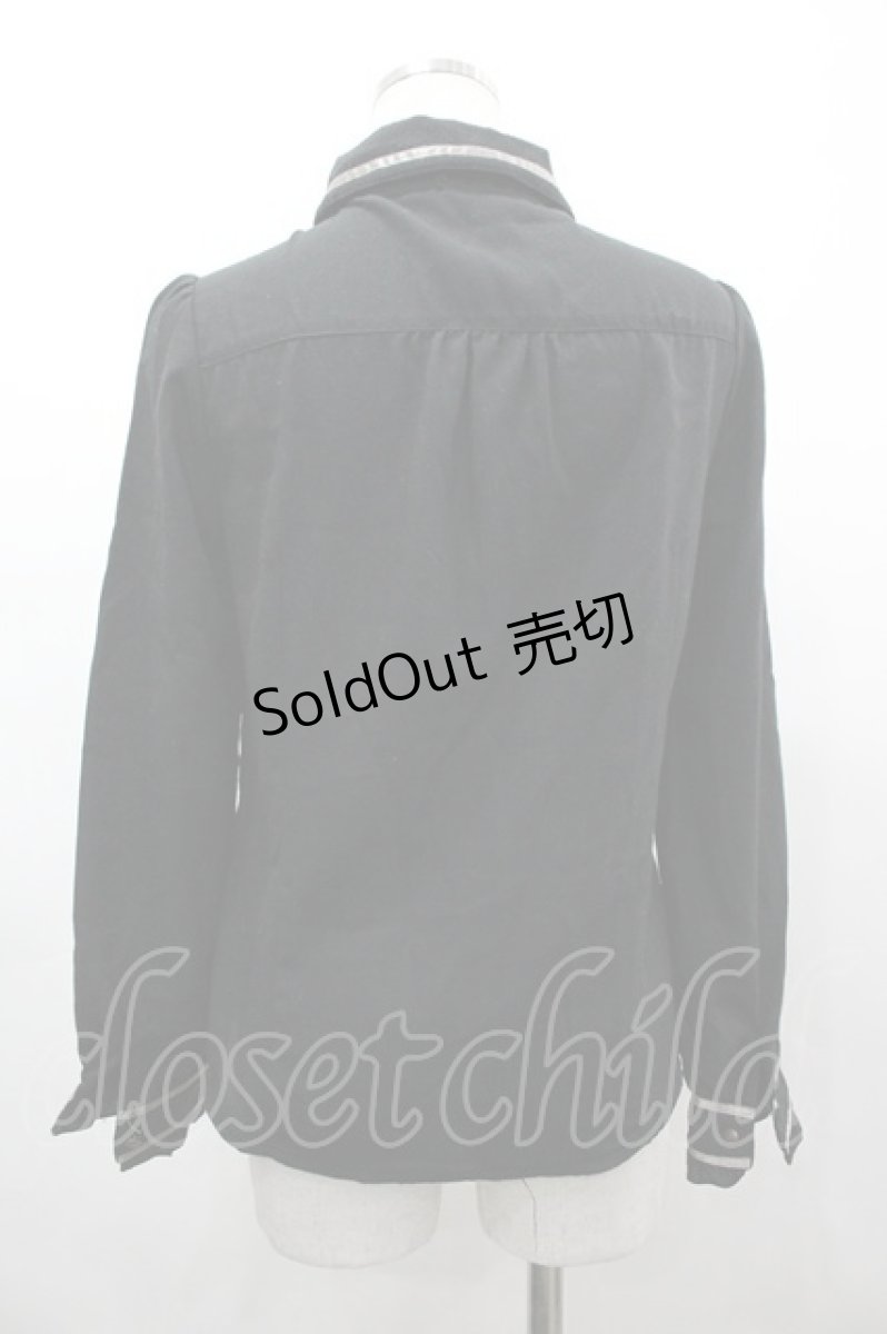 画像2: axes femme / フロントフリル長袖ブラウス M 黒 I-26-03-14-011-AX-BL-TE-ZI (2)