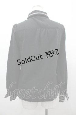 画像2: axes femme / フロントフリル長袖ブラウス M 黒 I-26-03-14-011-AX-BL-TE-ZI