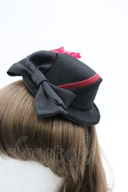 画像1: Ruha Garden / ミニハットカチューシャ  黒×赤 I-26-03-14-114-GO-AC-TE-ZI