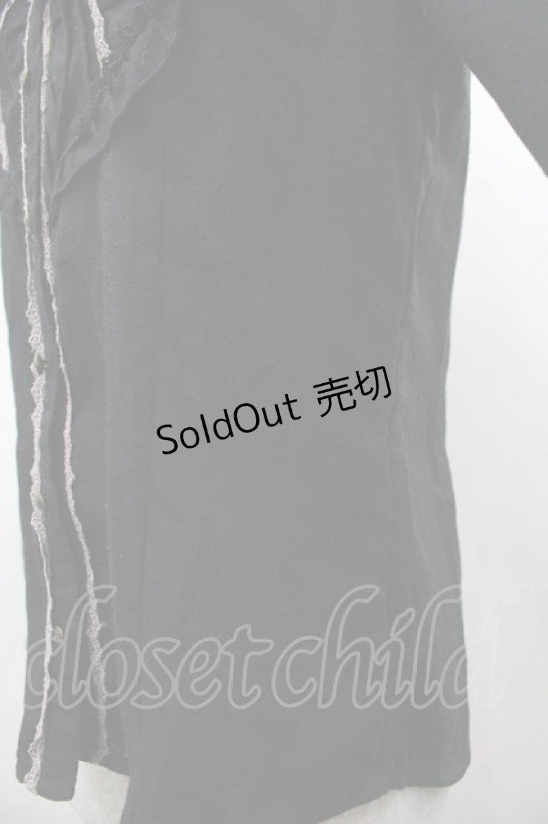 画像3: axes femme / フロントフリル長袖ブラウス M 黒 I-26-03-14-011-AX-BL-TE-ZI (3)