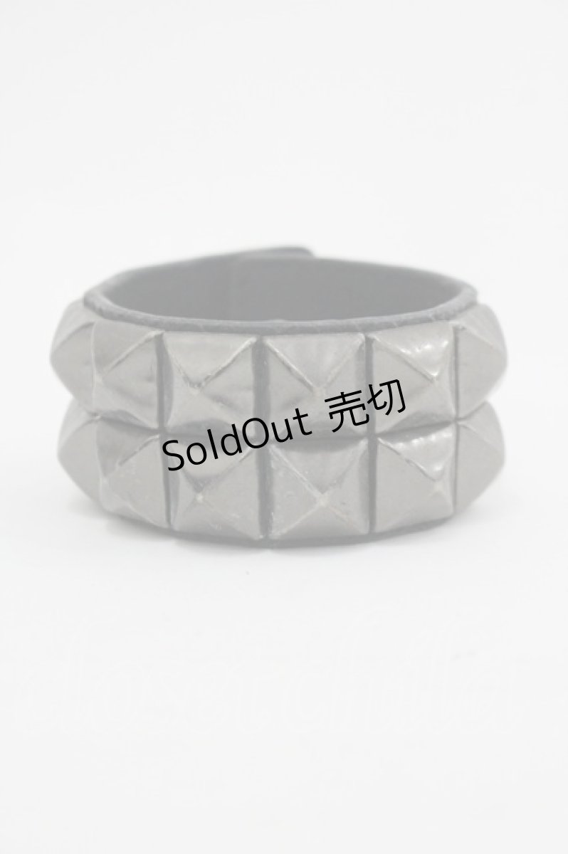 画像1: SEX POT ReVeNGe / スカルスタッズレザーバングル  黒 I-26-03-14-117-SP-AC-TE-ZI (1)