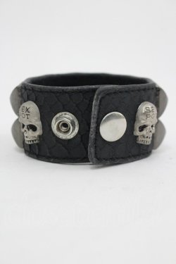 画像3: SEX POT ReVeNGe / スカルスタッズレザーバングル  黒 I-26-03-14-117-SP-AC-TE-ZI
