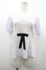 画像1: Fi.n.t / 袖シフォンプリントTシャツ F ブルーグレー I-26-03-14-012-CA-TS-TE-ZI (1)