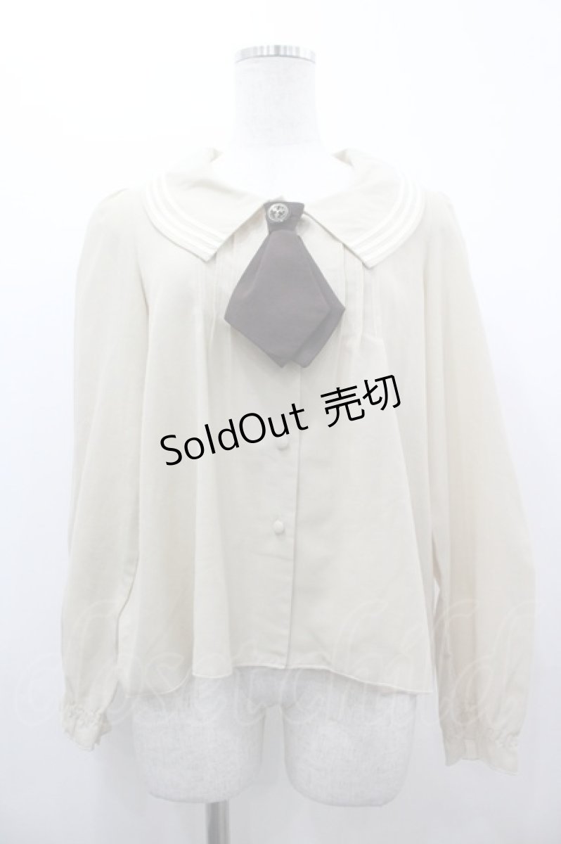 画像1: Fi.n.t / タイ付きライン衿ブラウス F ベージュ I-26-03-14-002-CA-BL-TE-ZI (1)