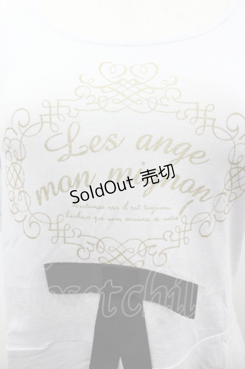 画像3: Fi.n.t / 袖シフォンプリントTシャツ F ブルーグレー I-26-03-14-012-CA-TS-TE-ZI (3)