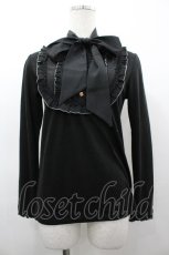 画像1: axes femme / ボータイ付きブラウス風プルオーバー M 黒 I-26-03-14-014-AX-TO-TE-ZI (1)