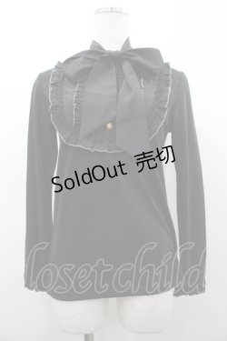 画像1: axes femme / ボータイ付きブラウス風プルオーバー M 黒 I-26-03-14-014-AX-TO-TE-ZI