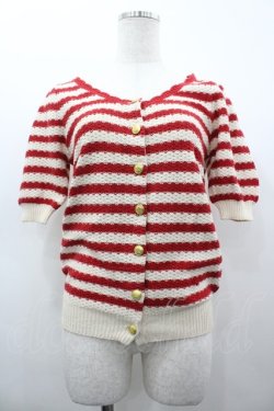 画像1: Fi.n.t / ボーダーカーディガン  赤×オフ I-26-03-14-015-CA-TO-TE-ZI