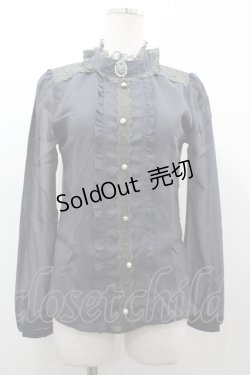 画像1: axes femme / 異素材使いブラウス風プルオーバー M グレー I-26-03-14-017-AX-TO-TE-ZI