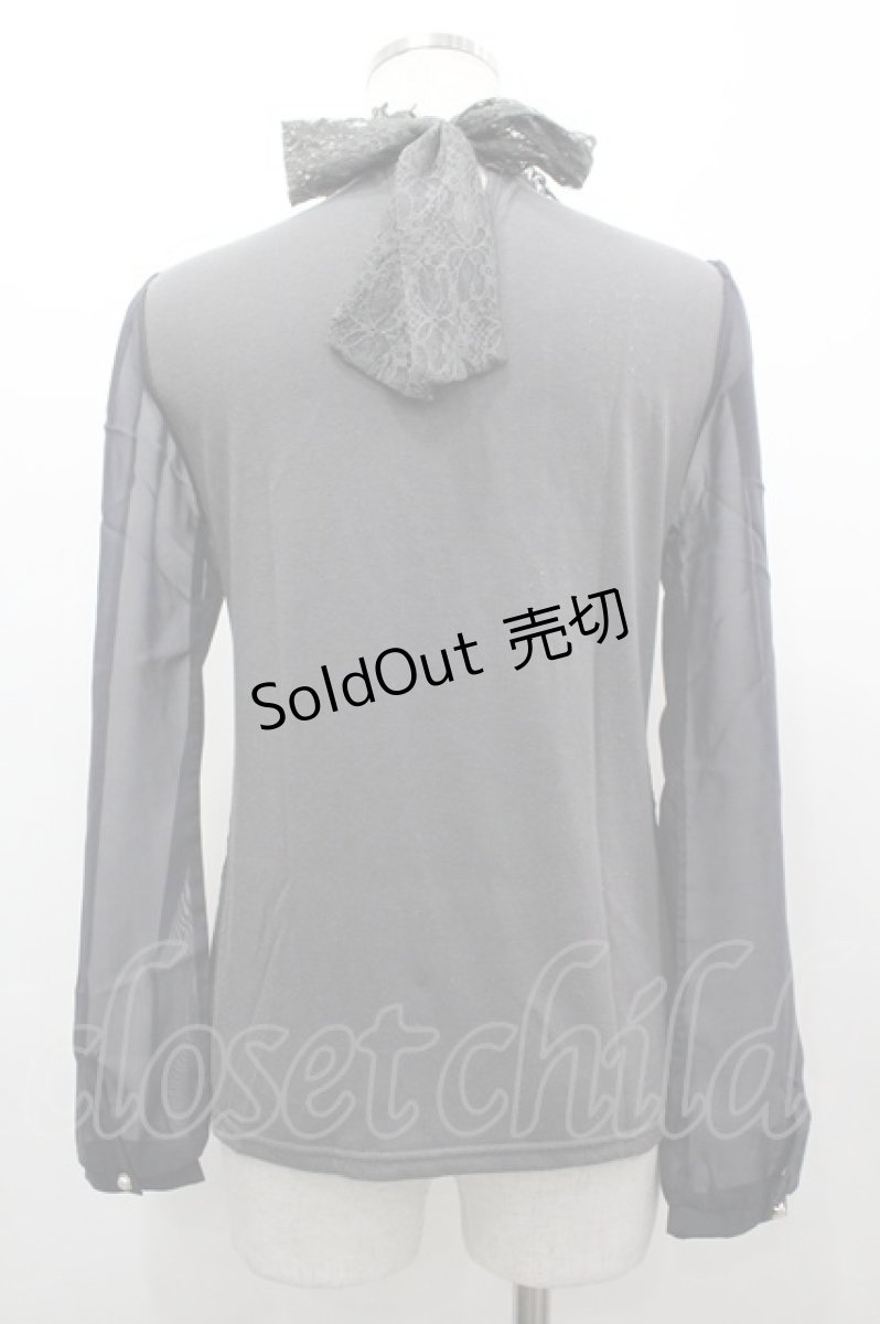 画像2: axes femme / 異素材使いブラウス風プルオーバー M グレー I-26-03-14-017-AX-TO-TE-ZI (2)