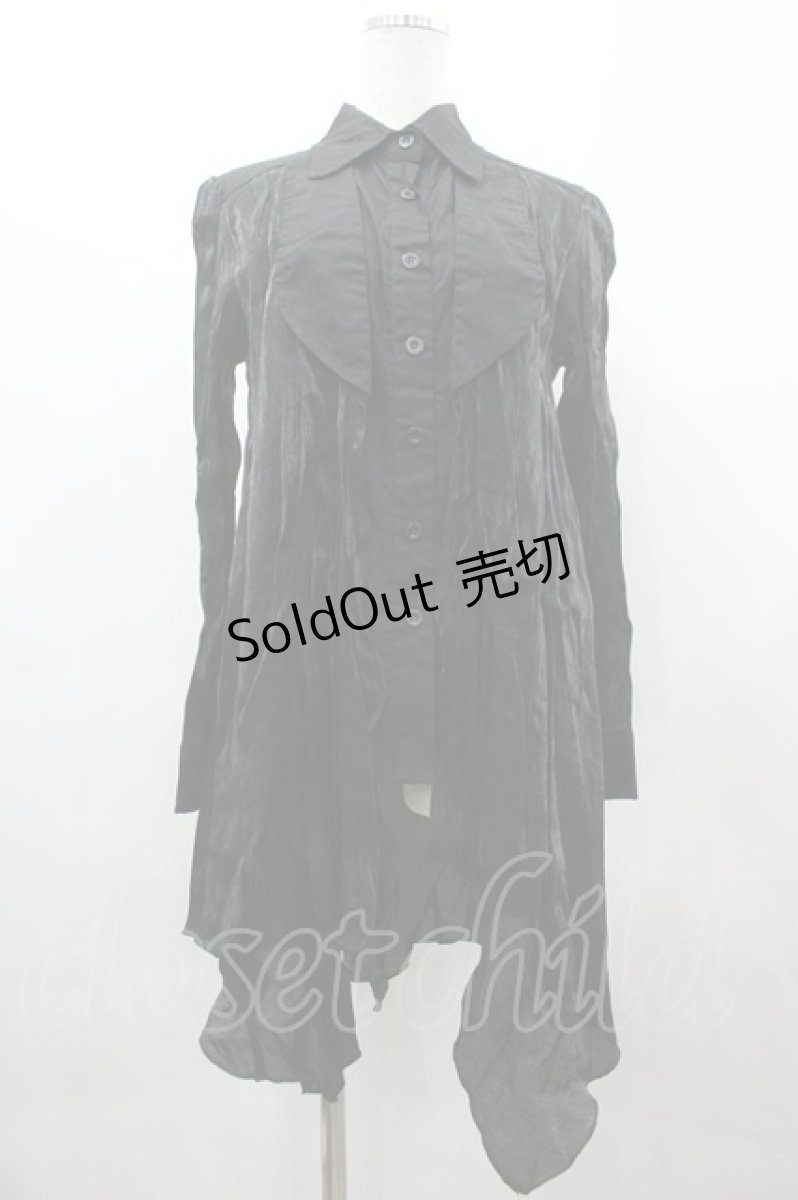 画像1: ATELIER PIERROT / ラメチュールジャケット重ね風ブラウス  黒 I-26-03-14-019-EL-BL-SA-ZI (1)