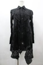 画像1: ATELIER PIERROT / ラメチュールジャケット重ね風ブラウス  黒 I-26-03-14-019-EL-BL-SA-ZI (1)