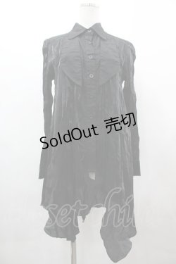 画像1: ATELIER PIERROT / ラメチュールジャケット重ね風ブラウス  黒 I-26-03-14-019-EL-BL-SA-ZI