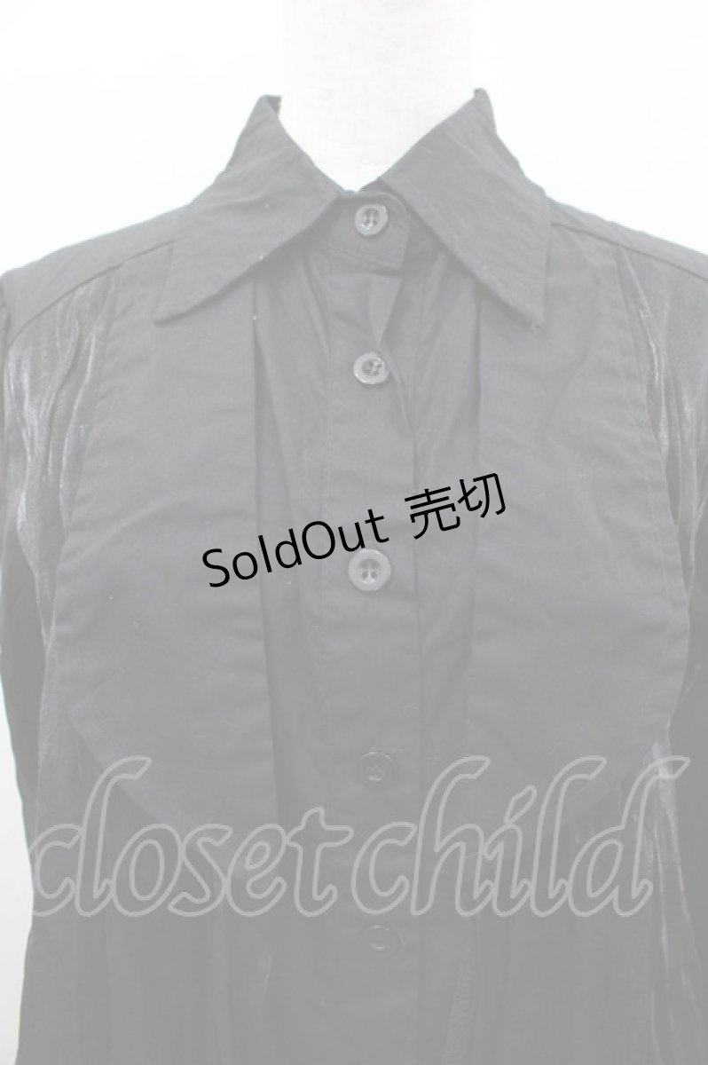 画像3: ATELIER PIERROT / ラメチュールジャケット重ね風ブラウス  黒 I-26-03-14-019-EL-BL-SA-ZI (3)