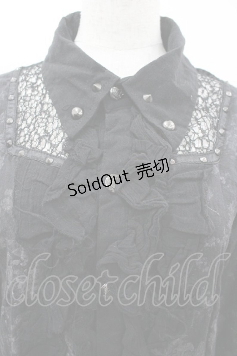 画像3: SEX POT ReVeNGe / ガーゼフリルスタッズシャツ M 黒 I-26-03-14-021-SP-BL-TE-ZI (3)