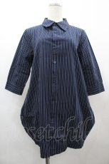 画像1: Deorart / ストライプロングシャツ M ブルー×黒 I-26-03-14-022-PU-BL-TE-ZI (1)