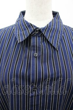 画像3: Deorart / ストライプロングシャツ M ブルー×黒 I-26-03-14-022-PU-BL-TE-ZI