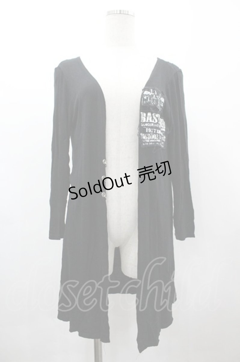 画像1: SEXPOT TOKYO / ガーゼワッペンリブカーディガン  黒 I-26-03-14-023-PU-TO-TE-ZI (1)