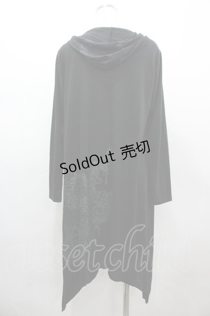 画像2: ALGONQUINS / バックプリントフード付きカーディガン F 黒 I-26-03-14-024-AL-TO-TE-ZI (2)