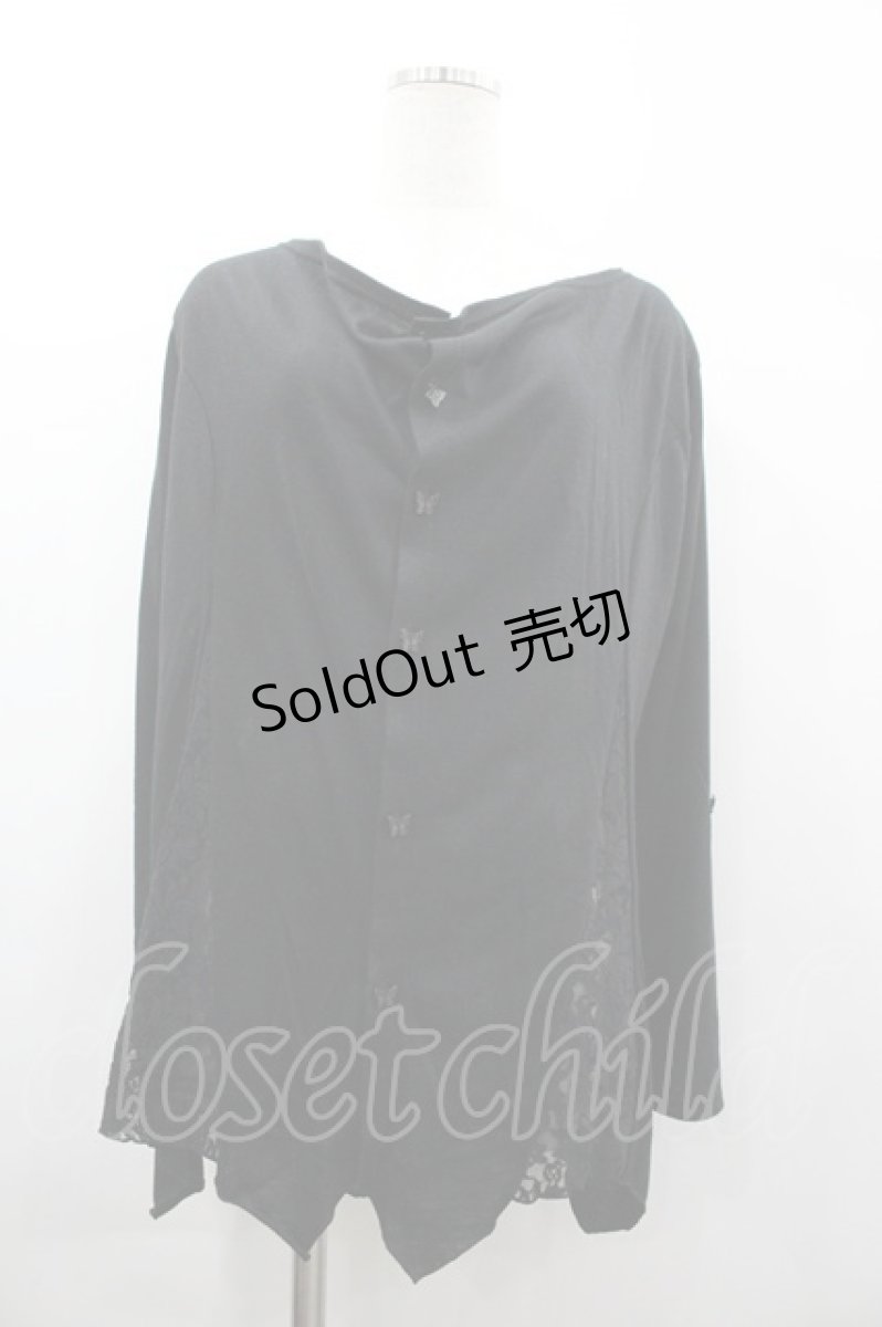 画像1: ALGONQUINS / 蝶ボタンレース切替カーディガン F 黒 I-26-03-14-026-AL-TO-TE-ZI (1)