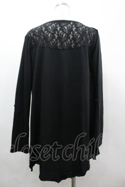 画像2: ALGONQUINS / 蝶ボタンレース切替カーディガン F 黒 I-26-03-14-026-AL-TO-TE-ZI