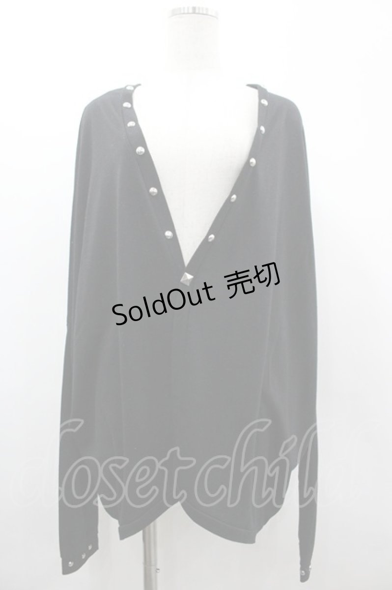 画像1: SEX POT ReVeNGe / /スタッズロングカーディガン M 黒 I-26-03-14-027-SP-TO-TE-ZI (1)