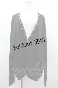 画像1: SEX POT ReVeNGe / /スタッズロングカーディガン M 黒 I-26-03-14-027-SP-TO-TE-ZI